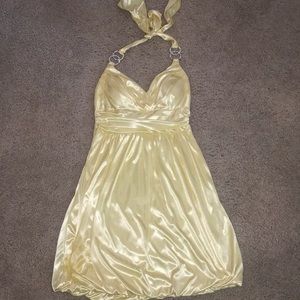 Halter Yellow Mini Dress